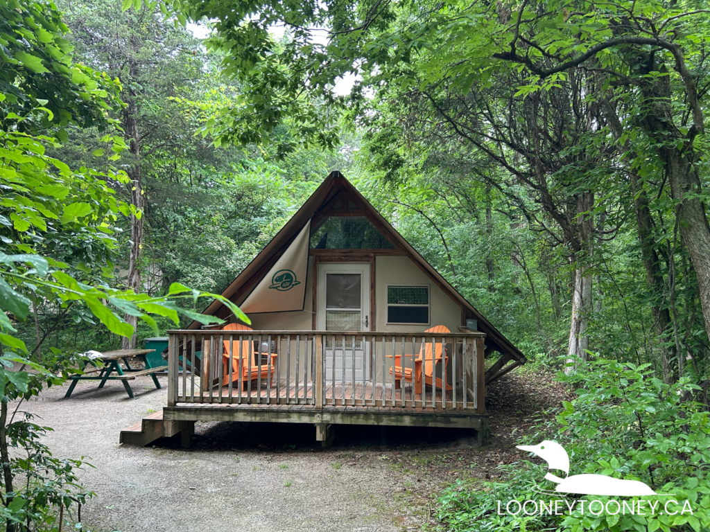 Photo of an oTENTik accommodation inside Point Pelee National Park in Ontario